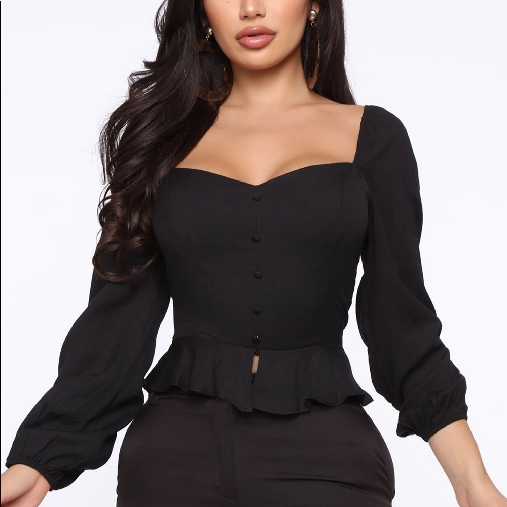 Black Peplum top